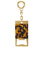 view 1 of 6 PORTE-CLÉS BOTTLE OPENER CARABINER in Tortoise & Gold