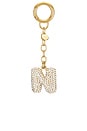 view 1 of 6 Bubble Initial Pave Keychain in Gold