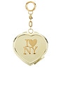 view 1 of 8 I Love Ny Pill Case Keychain in Gold