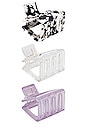 view 1 of 2 Hair Clip Set in Clear, Purple, & Cow