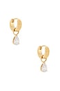 view 1 of 3 PENDIENTES LARGOS TEARDROP in Waterproof & Gold