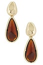 view 1 of 2 Solstice Earrings in Gold & Brown