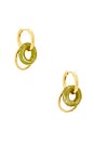 view 1 of 3 PENDIENTES DE ARO JADE CIRCLE HOOP in Jade & Gold
