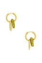 view 2 of 3 PENDIENTES DE ARO JADE CIRCLE HOOP in Jade & Gold