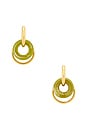 view 4 of 3 PENDIENTES DE ARO JADE CIRCLE HOOP in Jade & Gold