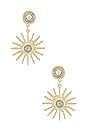 view 1 of 3 STARBURST ドロップイヤリング in Gold