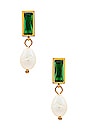 view 1 of 2 LENNNOX 귀걸이 in Gold & Emerald