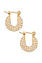 view 2 of 3 Tweed Hoops-small in Gold