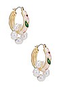 view 2 of 3 Baroque Earrings in Pink