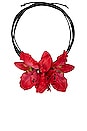 view 1 of 2 Orchid Flower Necklace in Red & Black