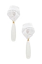 view 1 of 2 Rosette Pearl Pendant Earrings in White