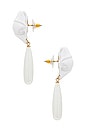 view 2 of 2 Rosette Pearl Pendant Earrings in White