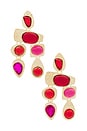 view 1 of 2 Multi Stone Earrings in Raspberry