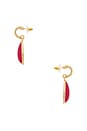 view 2 of 2 Hoop Tear Drop Earrings in Red