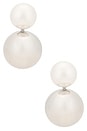 view 1 of 2 Pearl Sphere Earrings in Silver
