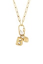 view 2 of 3 Carabiner Initial Charm Necklace in Gold