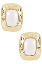 view 1 of 2 Giovana Stud Earrings in Pearl & Gold