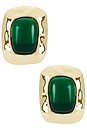 view 1 of 2 Giovana Stud Earrings in Green & Gold