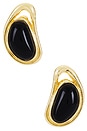 view 1 of 2 VALIA 스터드 귀걸이 in Black & Gold