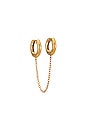 view 1 of 3 Double Chain Huggie Earring in Gold