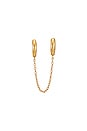 view 3 of 3 Double Chain Huggie Earring in Gold