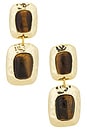view 1 of 2 Martina Drop Earrings in Brown & Gold