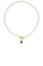 view 1 of 2 Strawberry Pearl Charm Necklace in Pearl