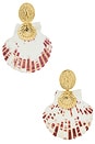 view 1 of 2 Embellished Shell Earrings in Gold