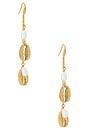 view 1 of 3 Puka Drop Charm Earrings in Waterproof & Gold