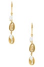 view 3 of 3 Puka Drop Charm Earrings in Waterproof & Gold
