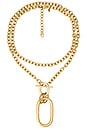 view 1 of 2 Large Carabiner Necklace in Waterproof/gol