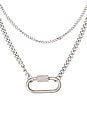 view 2 of 2 Layered Carabiner Necklace in Silver
