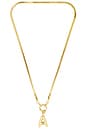 view 1 of 3 Bubble Initial Herringbone Necklace in Gold