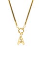 view 2 of 3 Bubble Initial Herringbone Necklace in Gold
