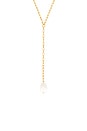 view 2 of 3 COLLAR LARIAT PEARL in Gold