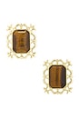 view 1 of 2 PENDIENTES DE TACHUELA VIVA in Gold & Brown