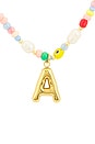view 2 of 3 Beaded Pearl Bubble Initial Necklace in Multi