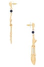 view 2 of 2 Fish Chain Earrings in Gold