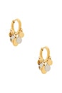 view 1 of 3 PENDIENTES DE ARO COIN in Waterproof & Gold