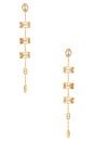 view 1 of 2 PENDIENTES LARGOS BAGUETTE in Waterproof & Gold