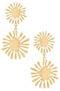 view 1 of 2 PENDIENTES LARGOS SUNBURST in Gold