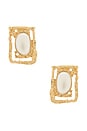 view 1 of 2 PENDIENTES DE TACHUELA COASTAL in Gold & Pearl