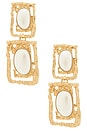 view 1 of 2 PENDIENTES LARGOS OCEAN in Gold & Pearl
