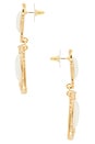 view 2 of 2 PENDIENTES LARGOS OCEAN in Gold & Pearl