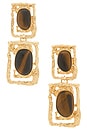 view 1 of 2 PENDIENTES LARGOS OCEAN in Gold & Brown