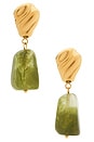 view 1 of 2 PENDIENTES LARGOS JADE in Waterproof & Gold