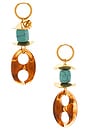 view 2 of 3 PENDIENTES LARGOS LINK in Waterproof & Turquoise