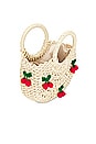 view 5 of 5 Cherry Straw Bag in Beige