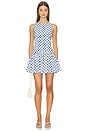 view 1 of 4 ROBE COURTE ADDISON in Navy Polka Dots