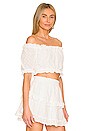 view 2 of 4 Quinn Crop Top in White Checks Eyelet